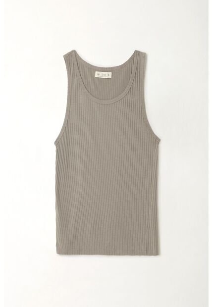 Tennis Camiseta Manga Sisa Gris Para Mujer