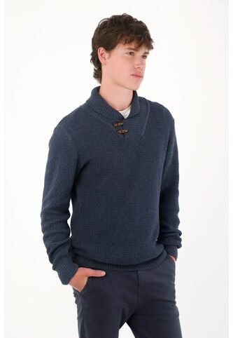 Tennis Buzo Tejido Manga Larga Azul Para Hombre Tennis