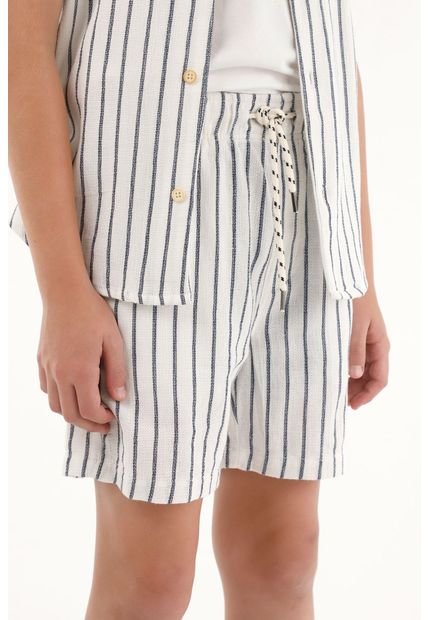 Bermuda Azul Tipo Chino Para Niño