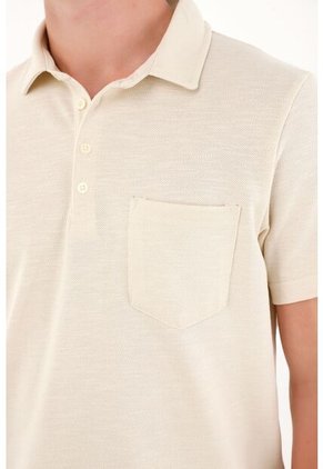Camiseta Polo Manga Corta Crudo Para Hombre