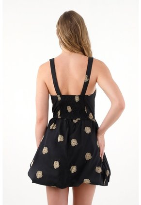 Tennis Vestido Corto Con Falda Tipo Globo Y Flores En Relieve Para Mujer