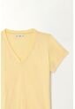 Tennis Camiseta Básica Cuello En V Amarilla Para Mujer de Tennis