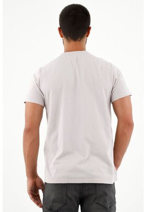 Tennis Camiseta Gris Estampada En Frente Para Hombre