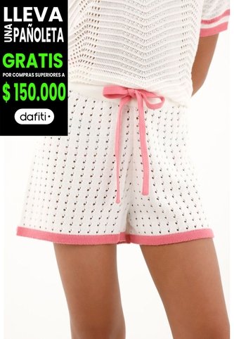 Bermuda Tejida Crudo Para Niña Tennis