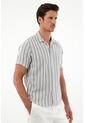 Camisa Tipo Bowling Manga Corta Crudo Para Hombre de Tennis