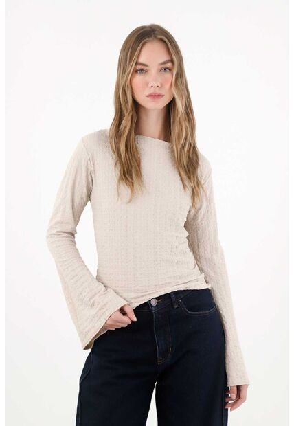 Tennis Camiseta Con Puños Tipo Campana Para Mujer