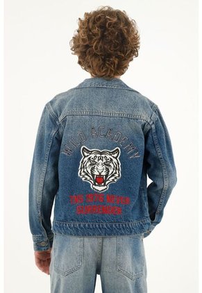 Chaqueta Estilo Trucker Azul Para Niño