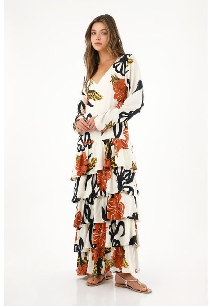 Tennis Vestido Largo Estampado Con Boleros Para Mujer