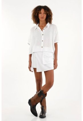 Tennis Camisa Crudo En Lino 100% Para Mujer