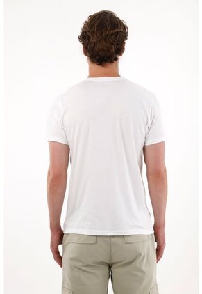 Tennis Camiseta Con Cuello Redondo En Rib Blanca Para Hombre