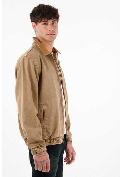 Chaqueta Bomber Café Para Hombre