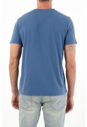 Tennis Camiseta Azul Con Mini Raqueta Bordada Para Hombre