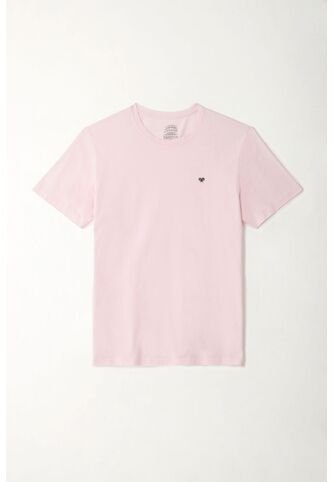 Camiseta Rosada Con Mini Raqueta Bordada Para Hombre Tennis