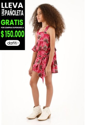 Falda Corta Estampada Para Niña Tennis