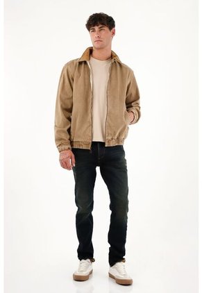 Chaqueta Bomber Café Para Hombre
