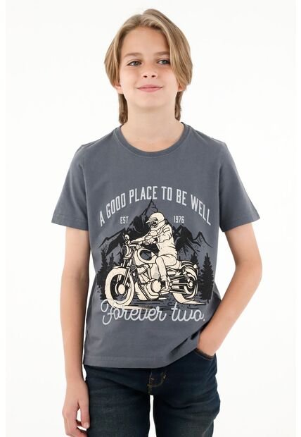 Camiseta Gris Estampada Para Niño