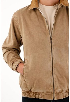 Chaqueta Bomber Café Para Hombre
