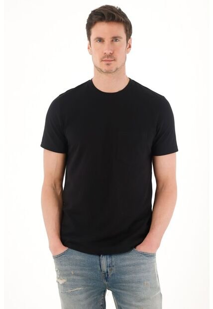 Tennis Camiseta En Tela Piqué Negra Para Hombre