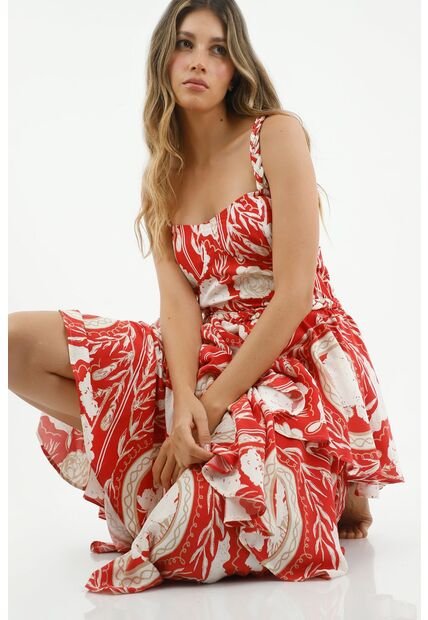 Vestido Largo Estampado Para Mujer