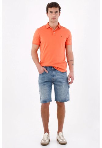 Tennis Bermuda Regular Fit Con Bolsillo Cargo Lateral De Algodón Azul Denim Claro Para Hombre Tennis