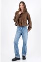Tennis Chaqueta Relaxed Fit Con Detalle Fruncido En Algodón Marrón Para Mujer de Tennis