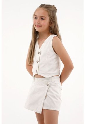 Chaleco Crudo Cuello En V Para Niña