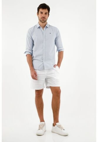 Tennis Camisa Con Diseño A Rayas Azul Para Hombre Tennis