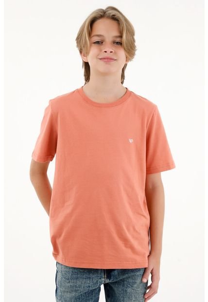 Camiseta Naranja Básica Para Niño