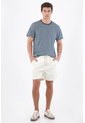 Tennis Bermuda Fit Relajado Con Cintura Elástica Y Cordón Trenzado De Algodón Crema Para Hombre de Tennis