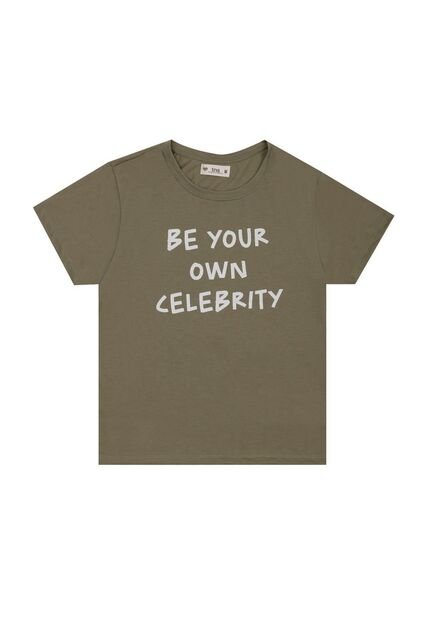 Camiseta Verde Con Estampado De Letras Para Mujer