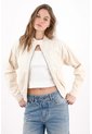 Tennis Chaqueta Fit Relajado Con Panel De Encaje En Algodón Beige Para Mujer de Tennis