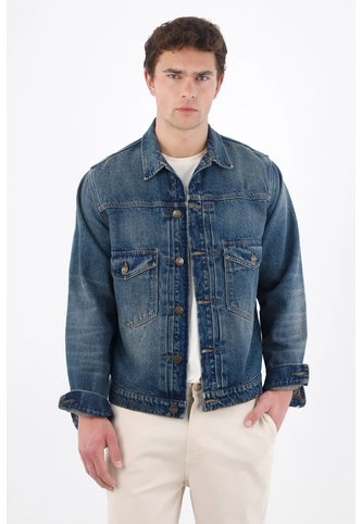 Tennis Chaqueta Fit Recto Tipo Vintage En Denim Para Hombre Tennis