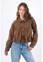 Tennis Chaqueta Relaxed Fit Con Detalle Fruncido En Algodón Marrón Para Mujer de Tennis