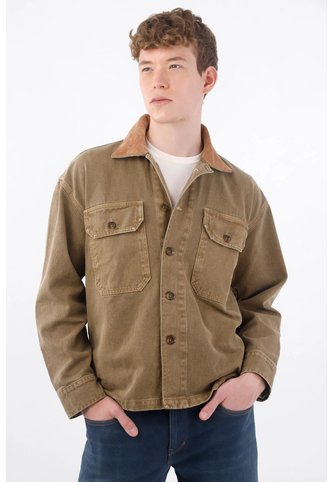 Tennis Chaqueta Con Cuello Texturizado En Algodón Kaki Para Hombre Tennis