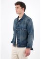 Tennis Chaqueta Fit Recto Tipo Vintage En Denim Para Hombre de Tennis