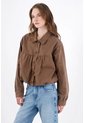 Tennis Chaqueta Relaxed Fit Con Detalle Fruncido En Algodón Marrón Para Mujer de Tennis