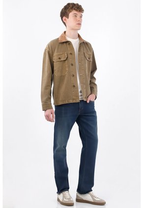 Tennis Chaqueta Con Cuello Texturizado En Algodón Kaki Para Hombre