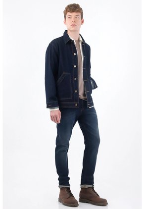 Tennis Chaqueta Fit Relajado Con Bolsillo Angular En Denim Para Hombre