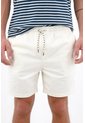Tennis Bermuda Fit Relajado Con Cintura Elástica Y Cordón Trenzado De Algodón Crema Para Hombre de Tennis