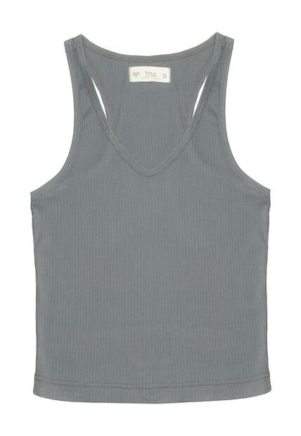 Camiseta Cuello En V Azul Para Mujer