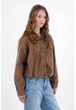 Tennis Chaqueta Relaxed Fit Con Detalle Fruncido En Algodón Marrón Para Mujer de Tennis