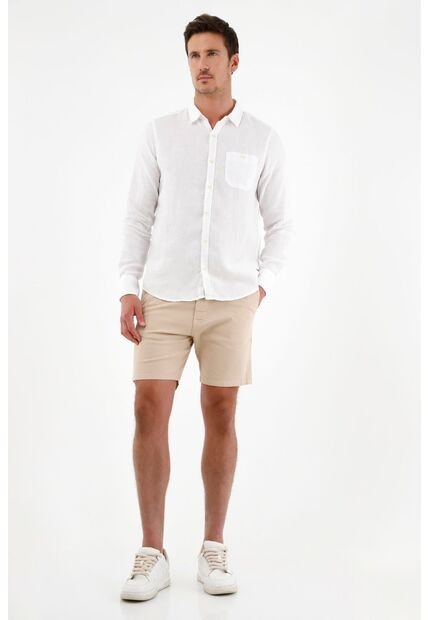 Tennis Camisa Manga Larga 100% Lino Para Hombre