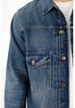 Tennis Chaqueta Fit Recto Tipo Vintage En Denim Para Hombre de Tennis