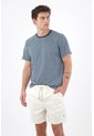 Tennis Bermuda Fit Relajado Con Cintura Elástica Y Cordón Trenzado De Algodón Crema Para Hombre de Tennis