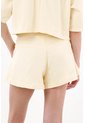 Tennis Bermuda Amplia De Tiro Corto Con Bolsillos De Tapa En Algodón Amarillo Pastel Para Mujer de Tennis