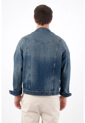 Tennis Chaqueta Fit Recto Tipo Vintage En Denim Para Hombre