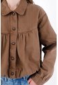 Tennis Chaqueta Relaxed Fit Con Detalle Fruncido En Algodón Marrón Para Mujer de Tennis