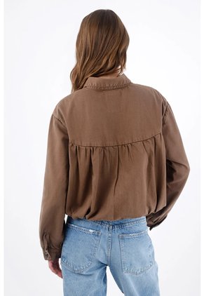 Tennis Chaqueta Relaxed Fit Con Detalle Fruncido En Algodón Marrón Para Mujer
