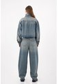 Tennis Chaqueta Boxy Corta Con Cuello Alto Abotonado En Denim Para Mujer de Tennis