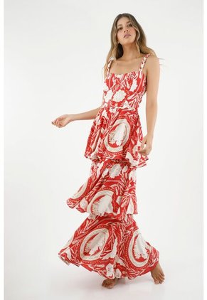 Vestido Largo Estampado Para Mujer